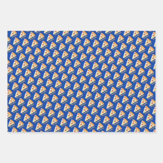 Pepperoni Pizza Slice with Family Name on Multi Inpakpapier Vel (Voorkant 3)