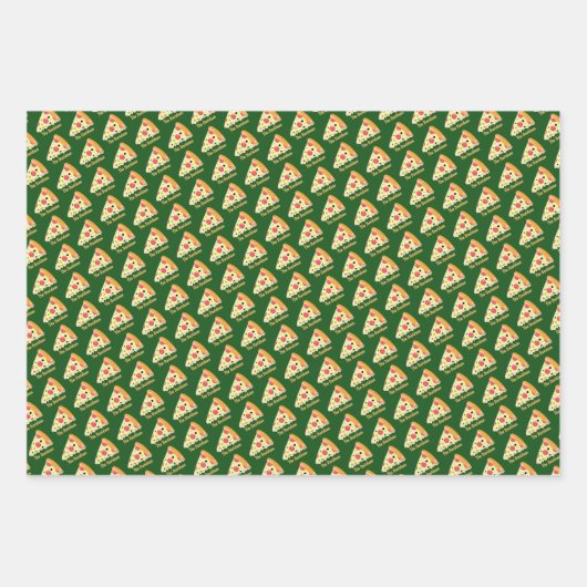 Pepperoni Pizza Slice with Family Name on Multi Inpakpapier Vel (Voorkant 2)