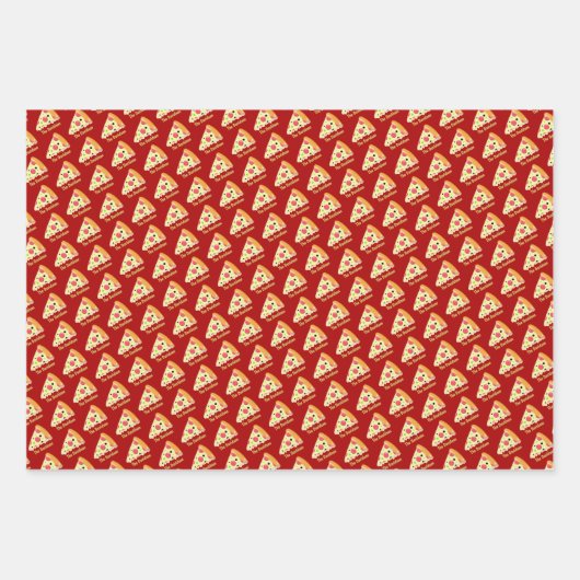 Pepperoni Pizza Slice with Family Name on Multi Inpakpapier Vel (Voorkant)