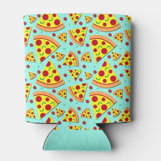 Pepperoni Pizza Slices Emoji Voedsel Patroon Blikjeskoeler (Achterkant)