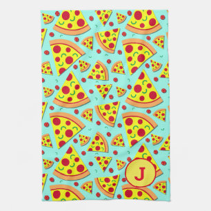 Pepperoni Pizza Slices Foodie Monogrammed Theedoek