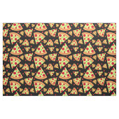 Pepperoni Pizza Slices Fun Food Pattern Zwart Stof (Fat Quarter)