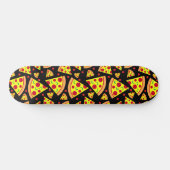 Pepperoni Pizza Slices Junk Food Pattern Black Persoonlijk Skateboard (Horizontaal)