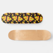 Pepperoni Pizza Slices Junk Food Pattern Black Persoonlijk Skateboard (Horizontaal)