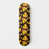 Pepperoni Pizza Slices Junk Food Pattern Black Persoonlijk Skateboard (Voorkant)