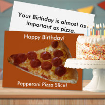Pepperoni Pizza Snede Verjaardagskaart