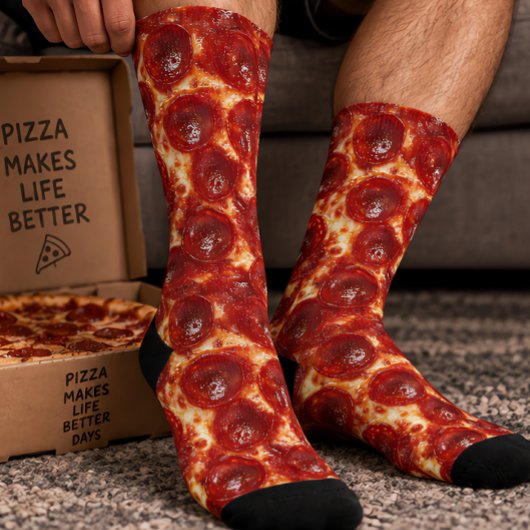 Pepperoni Pizza Sneden Sokken