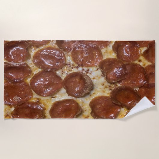 Pepperoni Pizza Strandlaken (Voorkant)