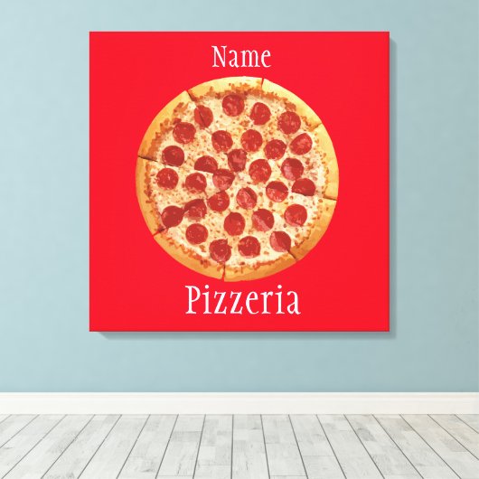 Pepperoni Pizza Thunder_Cove Canvas Afdruk (Insitu (Houten vloer))