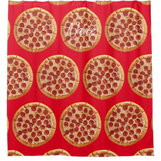 Pepperoni Pizza Thunder_Cove Douchegordijn (Voorkant)