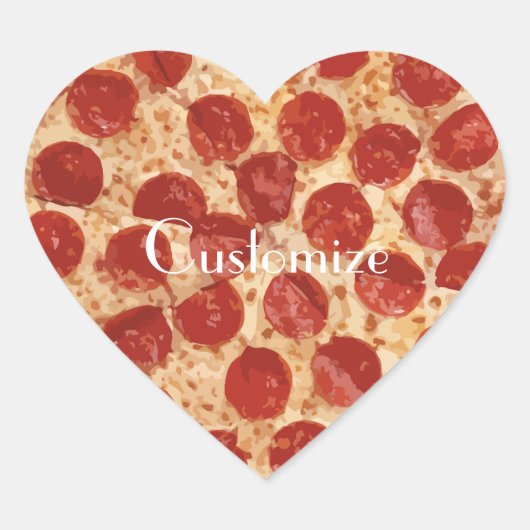 Pepperoni Pizza Thunder_Cove Hart Sticker (Voorkant)