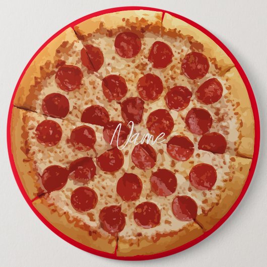 Pepperoni Pizza Thunder_Cove Ronde Button 6,0 Cm (Voorkant)