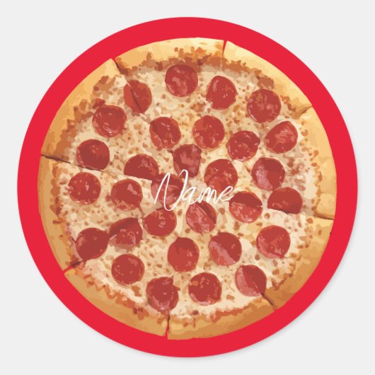 Pepperoni Pizza Thunder_Cove Ronde Sticker (Voorkant)