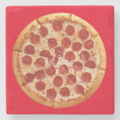 Pepperoni Pizza Thunder_Cove Stenen Onderzetter (Voorkant)