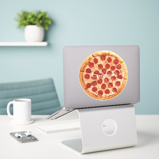 Pepperoni Pizza Thunder_Cove Sticker (Laptop op bureau)