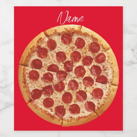 Pepperoni Pizza Thunder_Cove Wijn Etiket (Enkel label)