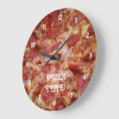 Pepperoni Pizza Time Clock Grote Klok (Hoek)