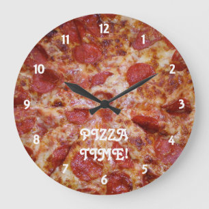 Pepperoni Pizza Time Clock Grote Klok
