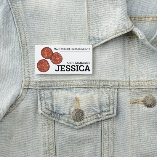 Pepperoni Pizza Toppings Pizzeria Italiaans eten Naamplaatje (In situ)