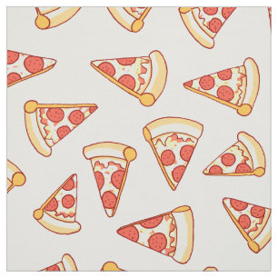 Pepperoni Pizza-trekpatroon katoenverbinding Stof