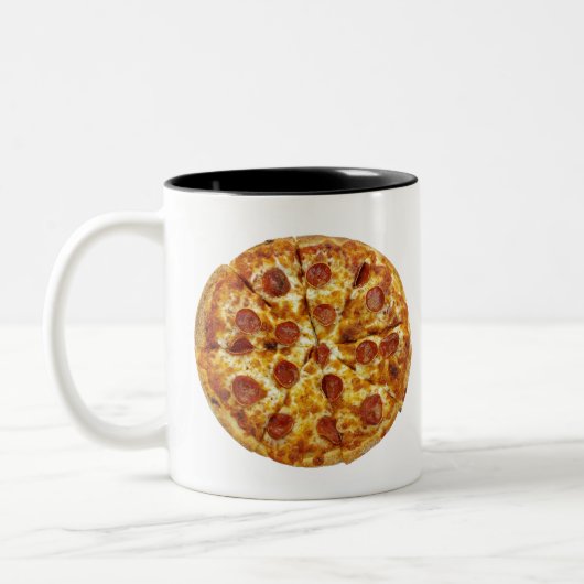 Pepperoni Pizza Tweekleurige Koffiemok (Links)