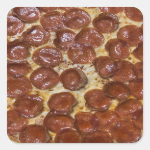 Pepperoni Pizza Vierkante Sticker
