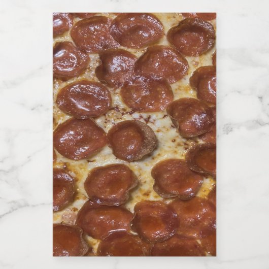 Pepperoni Pizza Voedselcontainer Etiket (Enkel label)