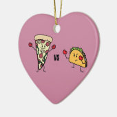 Pepperoni Pizza VS Taco: Mexicaans versus Italiaan Keramisch Ornament (Links)
