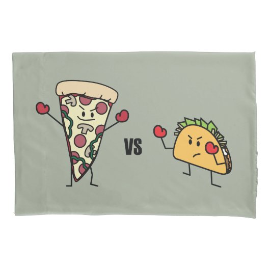 Pepperoni Pizza VS Taco: Mexicaans versus Italiaan Kussensloop (Voorkant)