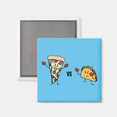 Pepperoni Pizza VS Taco: Mexicaans versus Italiaan Magneet (Voorkant / Achterkant)