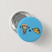Pepperoni Pizza VS Taco: Mexicaans versus Italiaan Ronde Button 3,2 Cm (Voorkant /achterkant)