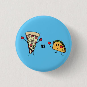 Pepperoni Pizza VS Taco: Mexicaans versus Italiaan Ronde Button 3,2 Cm