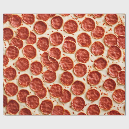 Pepperoni Pizza Wrapping Paper Cadeaupapier (Vlak)