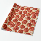 Pepperoni Pizza Wrapping Paper Cadeaupapier (Uitgerold)