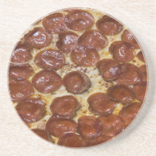 Pepperoni Pizza Zandsteen Onderzetter