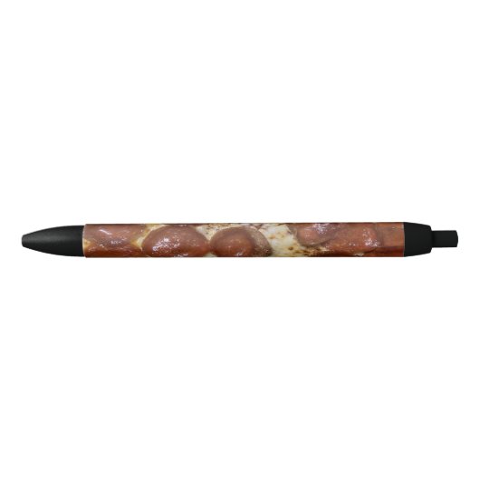 Pepperoni Pizza Zwarte Inkt Pen (Voorkant)