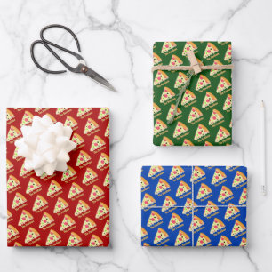 Pepperoni Pizzapunt met familienaam op Multi Inpakpapier Vel