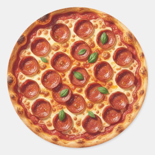 Pepperoni Ronde Sticker (Voorkant)