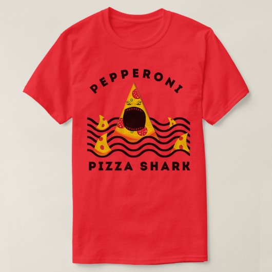 Pepperoni Shark Eating Pizza Food Lovers T-shirt (Design voorkant)