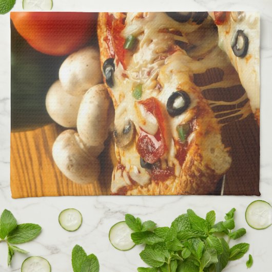 Pepperoni Supreme Pizza Kitchen Towel Theedoek (Gevouwen)