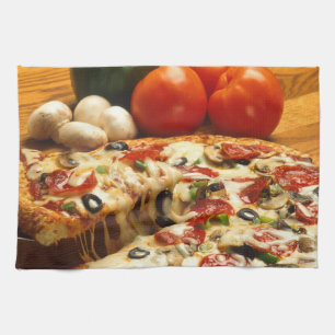 Pepperoni Supreme Pizza Kitchen Towel Theedoek