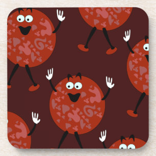 Pepperoni Tony Pattern Fun Cartoon Pizza Joy Drankjes Onderzetter