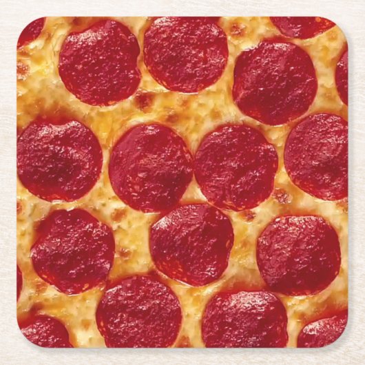 pepperonis pizza kartonnen onderzetters (Voorkant)