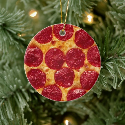 pepperonis pizza keramisch ornament (Boom)