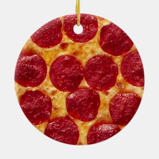 pepperonis pizza keramisch ornament (Achterkant)
