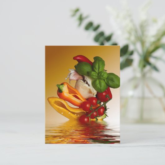 Peppers Basil Tomaten Knoflook Briefkaart (Staand voorkant)