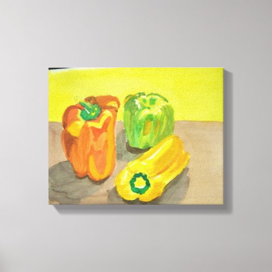 Peppers in waterverven van Sky Boivin Canvas Afdruk (Voorkant)