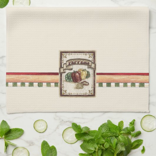 Peppers - keukenhanddoek (Gevouwen)