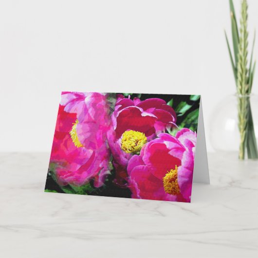 Pepper's Magenta Peony Garden Kaart (Voorkant)