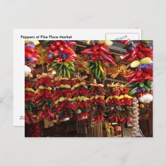 Peppers op de markt van Pike Briefkaart (Voorkant / Achterkant)